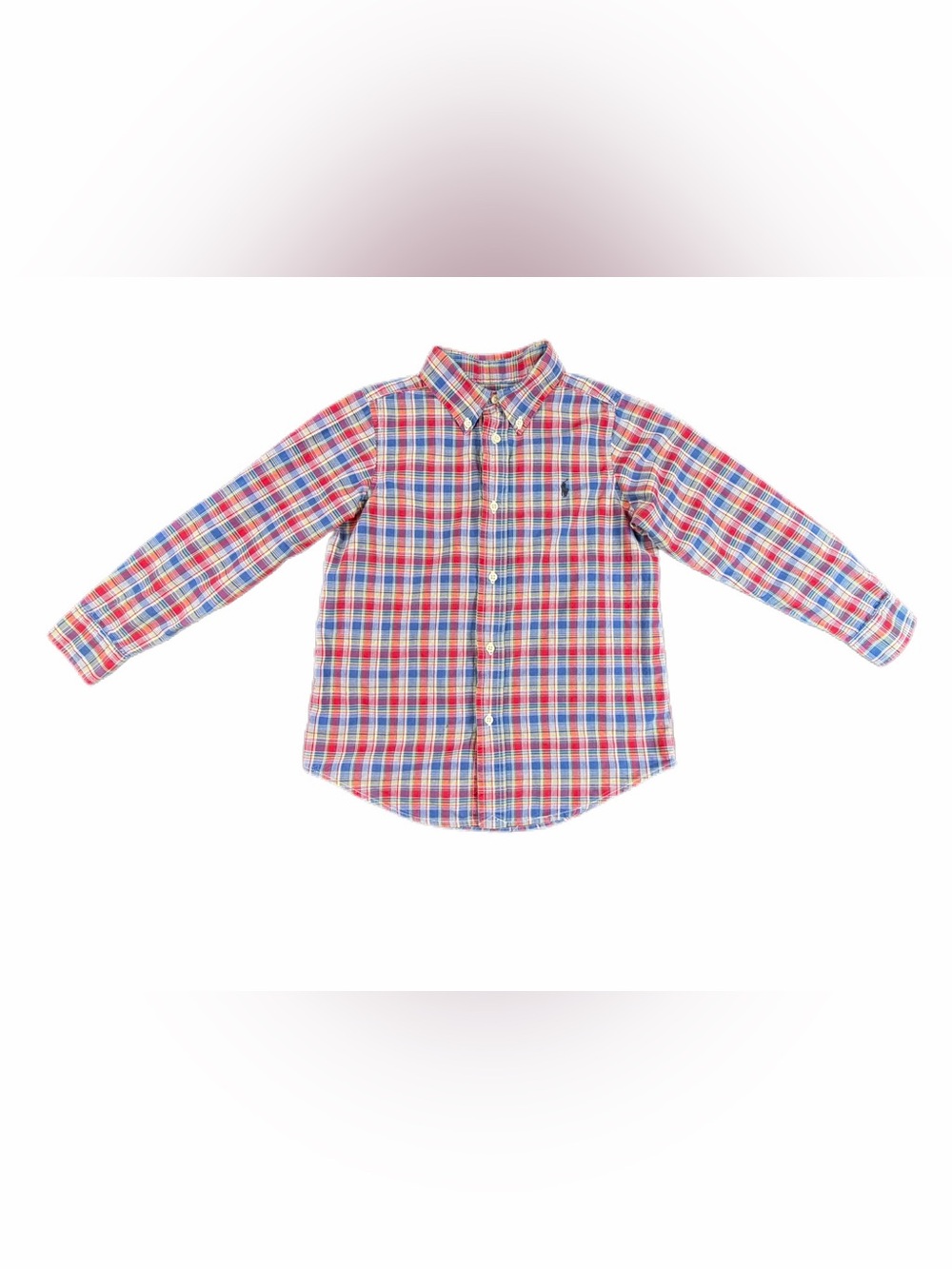 RALPH LAUREN Plaid Long Sleeve Button Down Shirt- 6